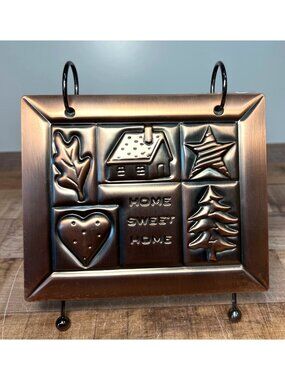Home Sweet Home Decorative Copper Tone Photo Ablum With Easel Stand